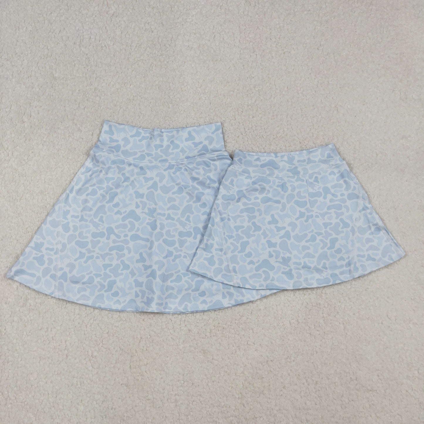 Mama And Me Adult Women Girls Light Grey Camo Yoga Active Skirt Shorts Bottoms D 929