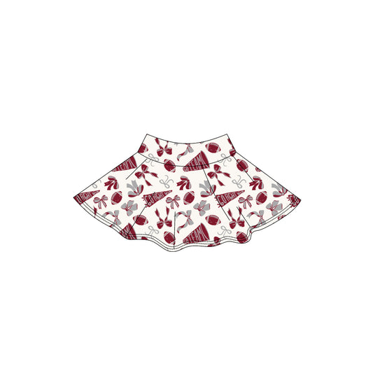 presale GLK0139 Baby Girls Dark Red Bows Go Team Yoga Skirt Shorts Bottom D 906