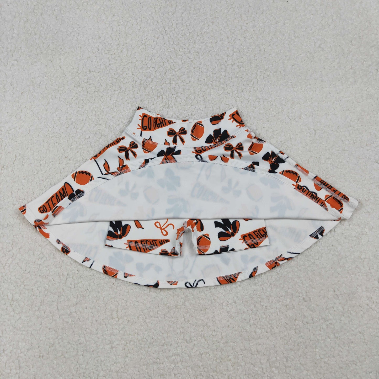 GLK0140 Baby Girls Orange Black Bows Go Team Yoga Skirt Shorts Bottom D 906