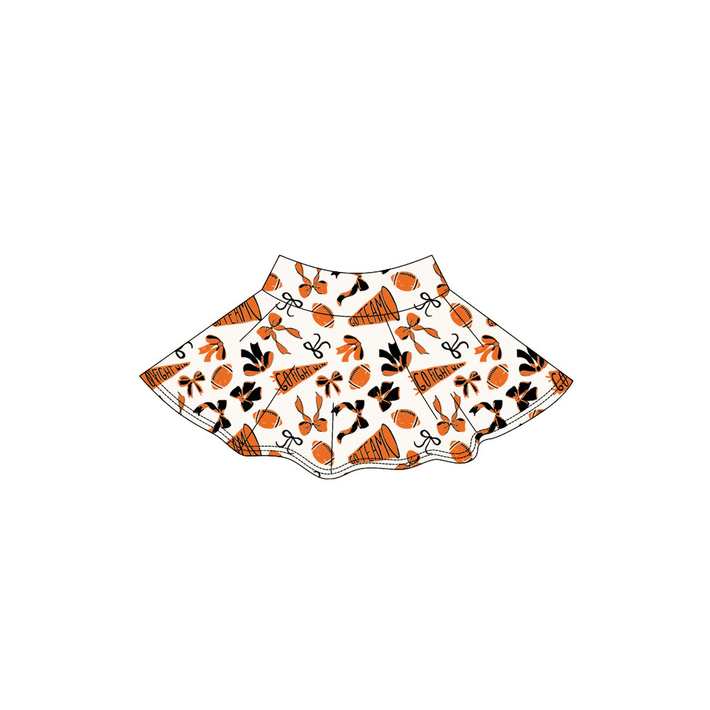 GLK0140 Baby Girls Orange Black Bows Go Team Yoga Skirt Shorts Bottom D 906