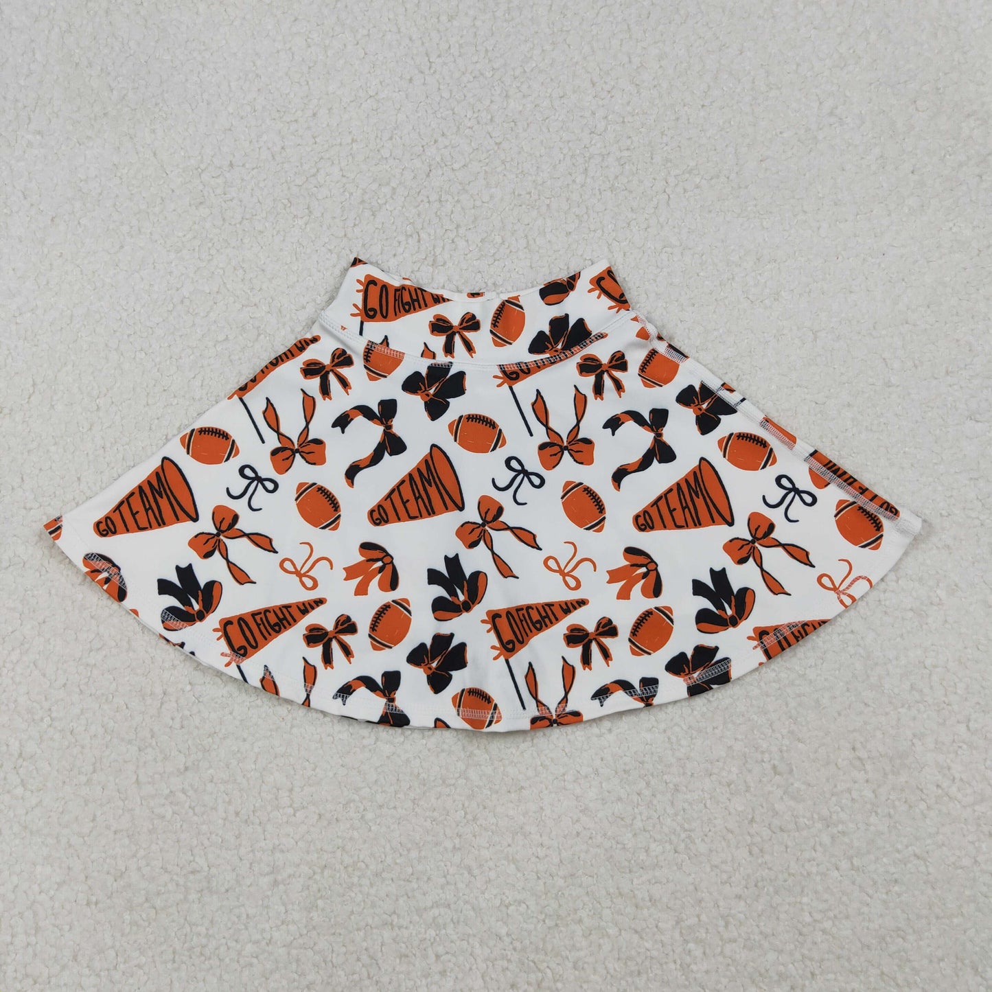GLK0140 Baby Girls Orange Black Bows Go Team Yoga Skirt Shorts Bottom D 906