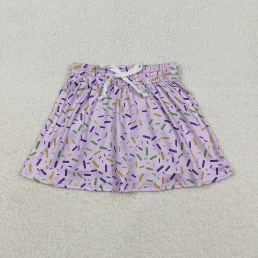 Baby Girls Purple Sprinkles Team Skirt Shorts Set Bottom Outfit for Infants Toddler Girls Purple Polka Dot Skirt with Shorts
