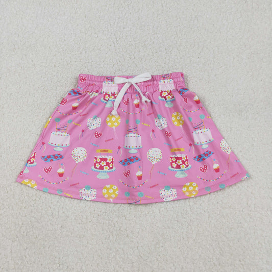 Baby Girls' Birthday Cake Heart Pattern Yoga Skirt Shorts Active Bottoms for Little Girls