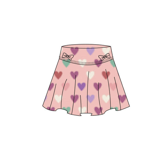 presale GLK0182 Baby Girls Colorful Hearts Bows Yoga Skirt Shorts Bottom  D 1118