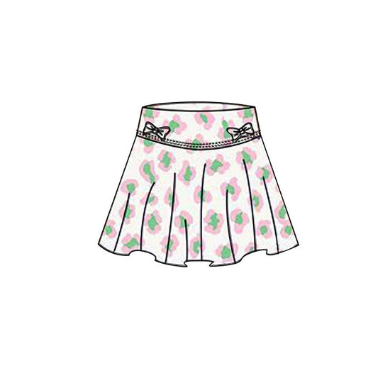 presale GLK0186 Baby Girls Green Pink Leopard Yoga Skirt Shorts Bottom D 1119