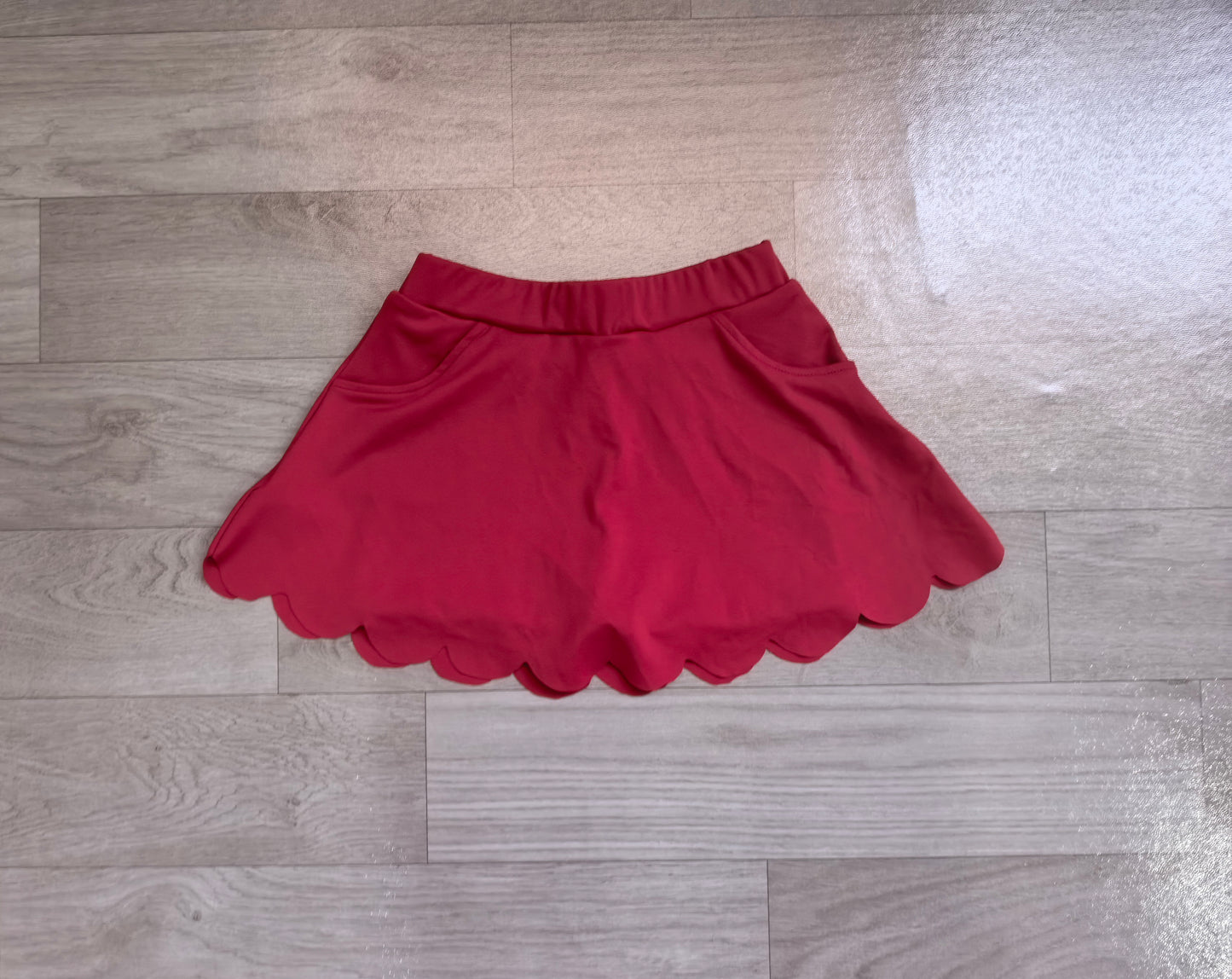 Pre order burgundy athletic scallop skort