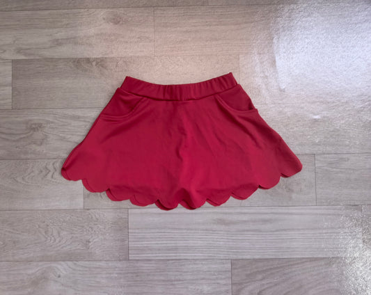 Pre order burgundy athletic scallop skort
