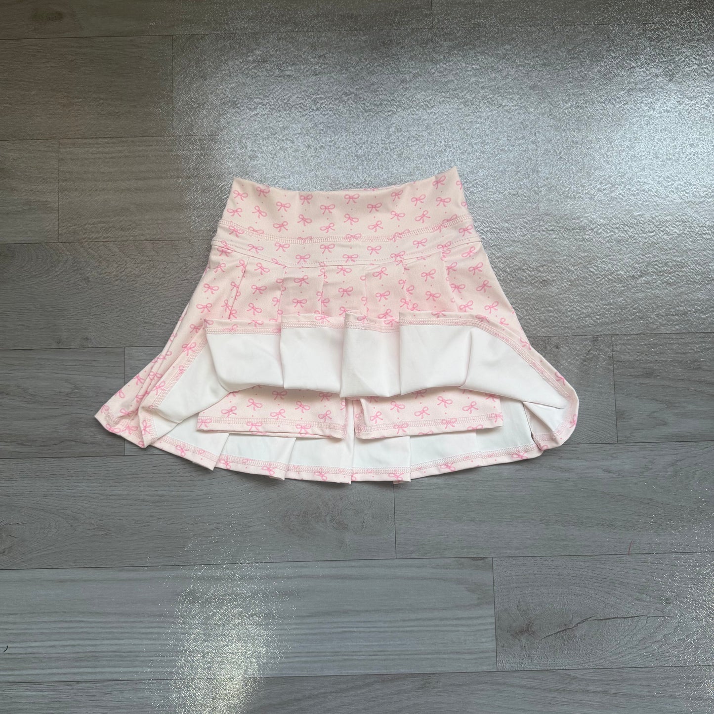 Pre order pink bow cheerleader yoga pleated skirt