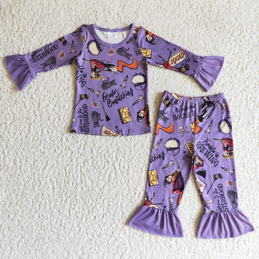 GLP0100 Girls Halloween long sleeve pants suit