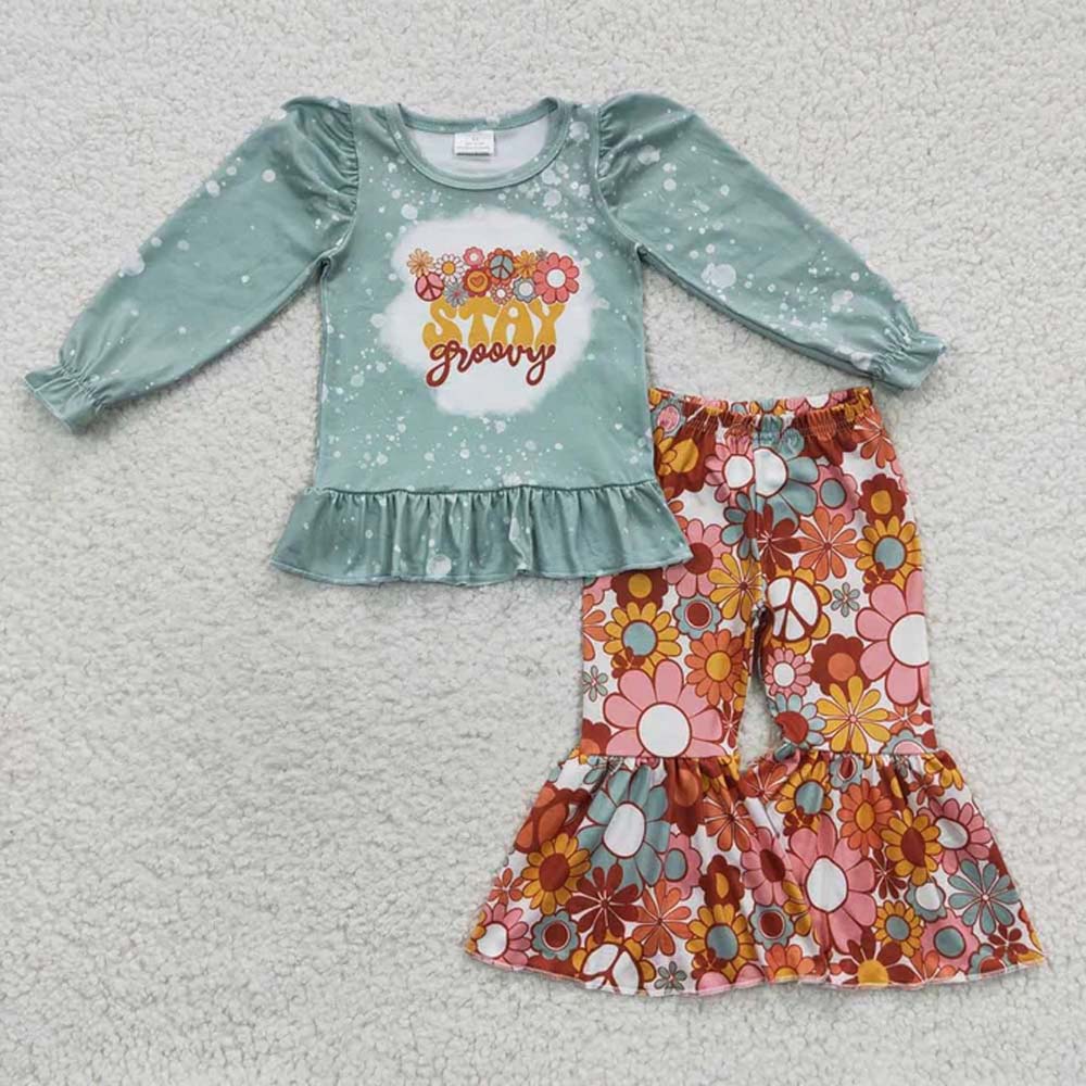 Sibling Baby Girls Fall Shirt Bell Pants Outfits Sets D 6.27
