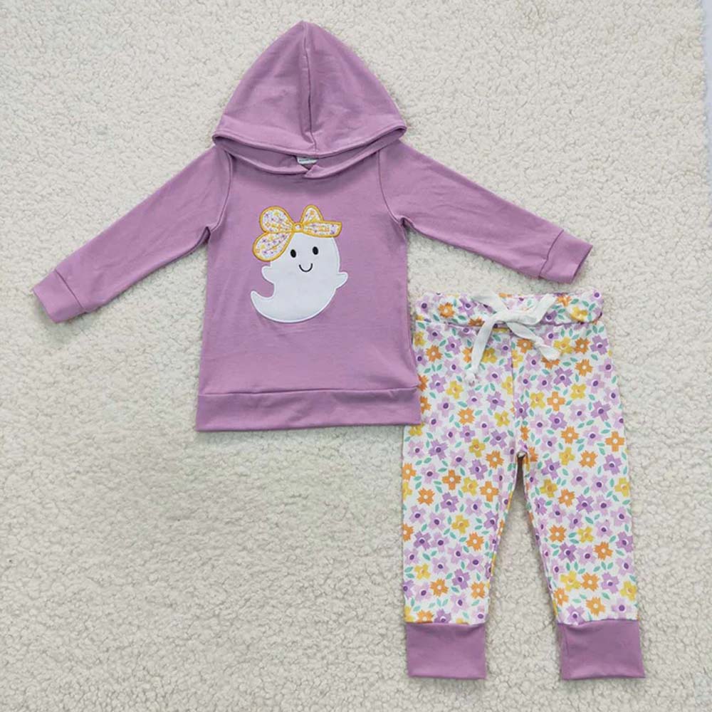 Sibling Baby Girls Hoodie Floral Top Pants Clothes Sets  D 6.25