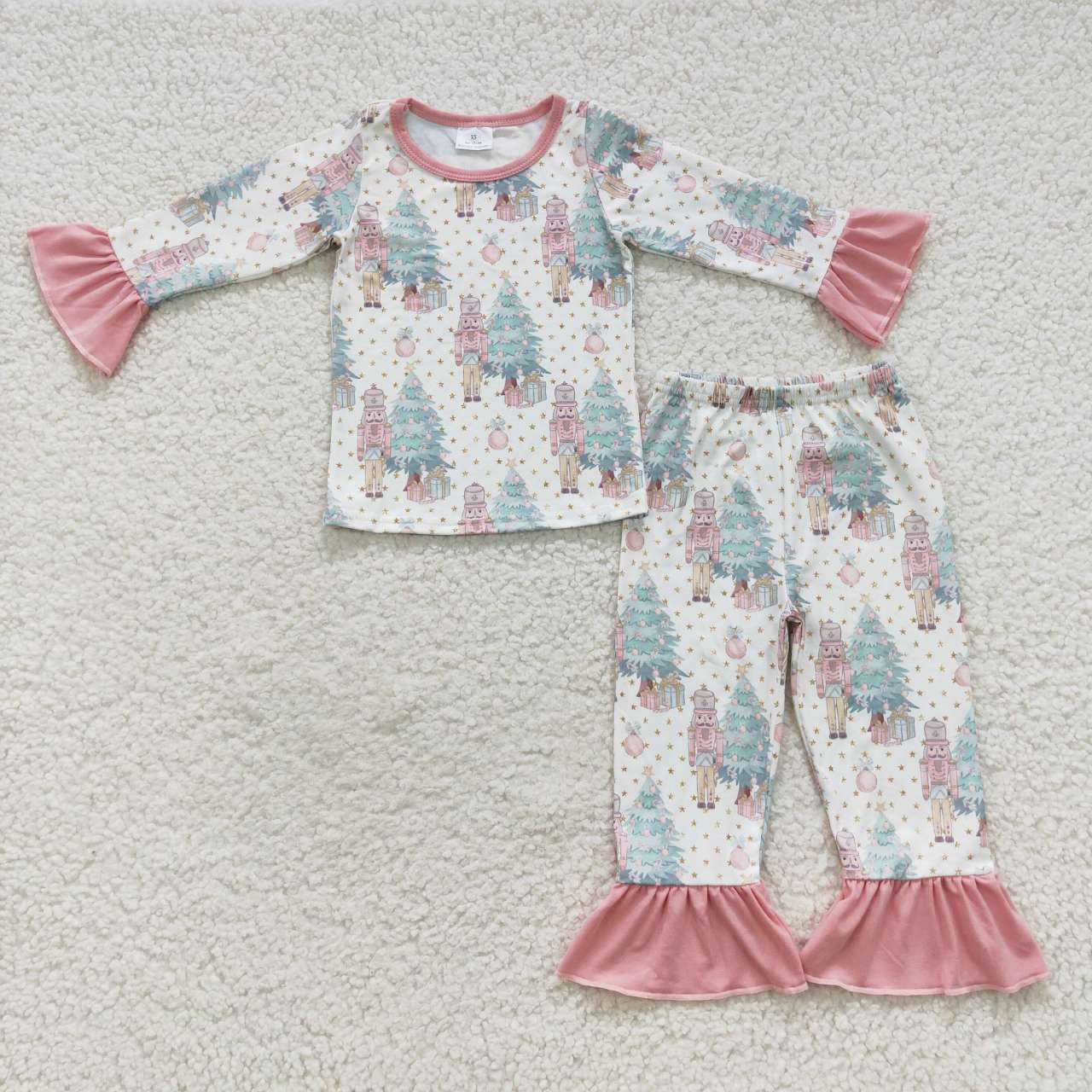 GLP0571 Star Tree Soldier Pink Lace Long Sleeve Trouser Set