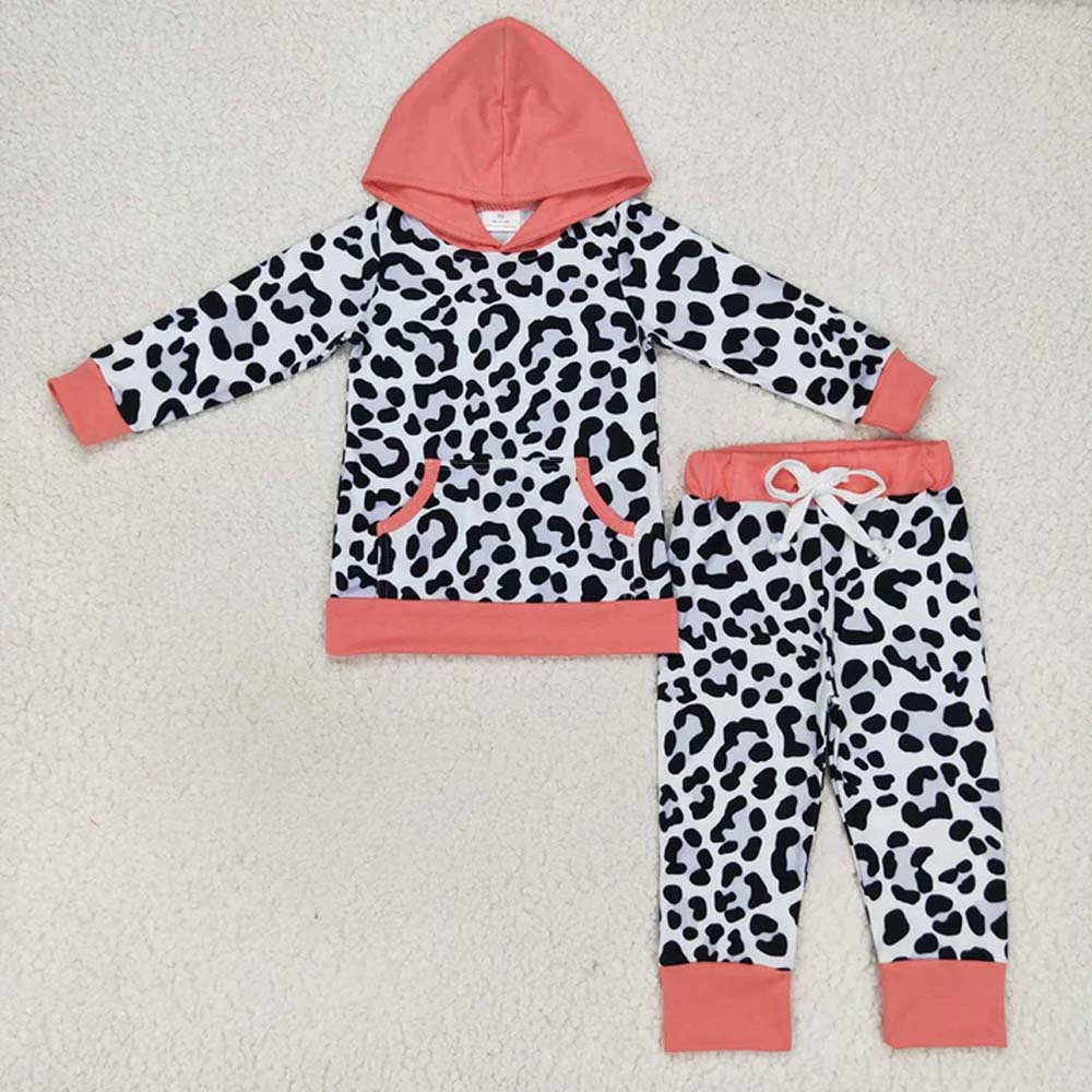 Sibling Baby Girls Hoodie Floral Top Pants Clothes Sets  D 6.25