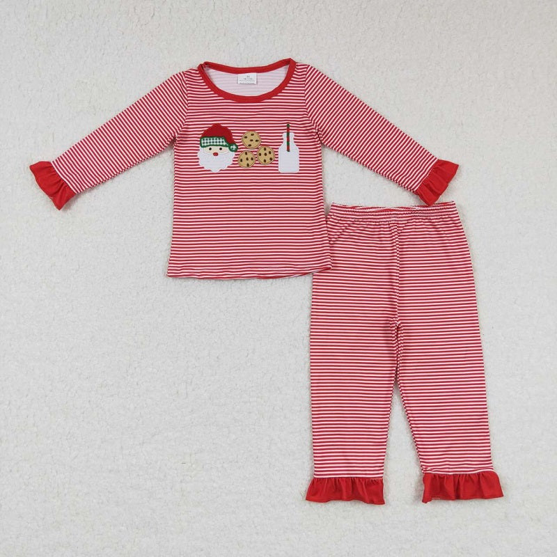 GLP0873 Baby Girls Christmas Santa Milk Pajama Set