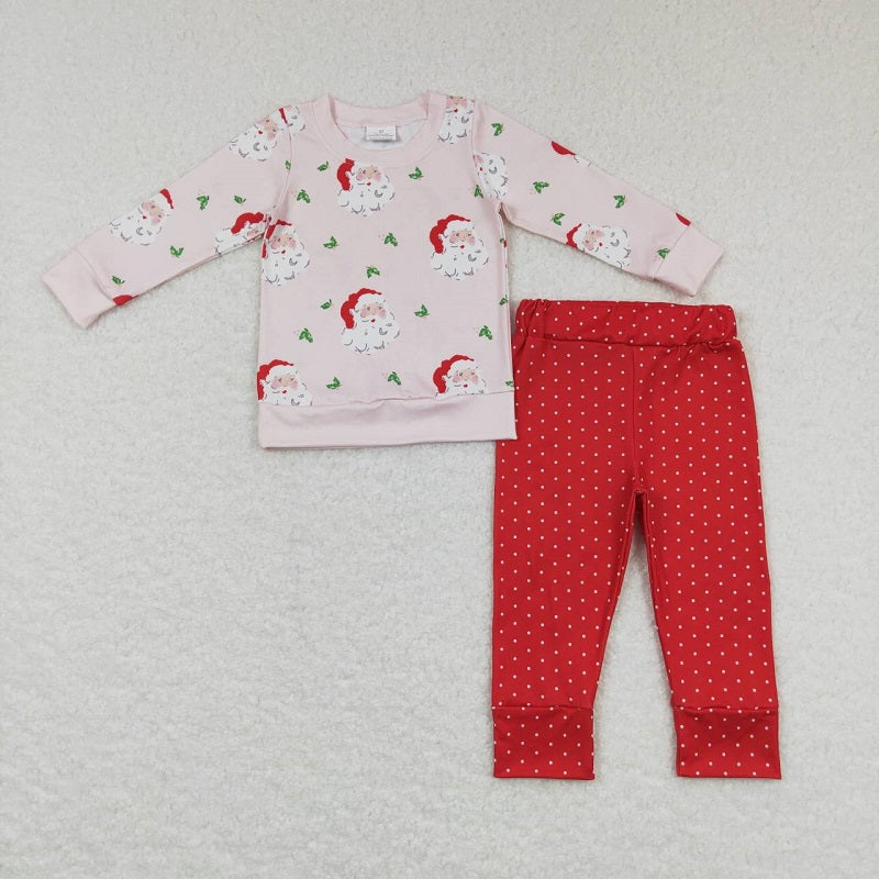 GLP0915 Santa Claus Pink Long Sleeve Pants Suit