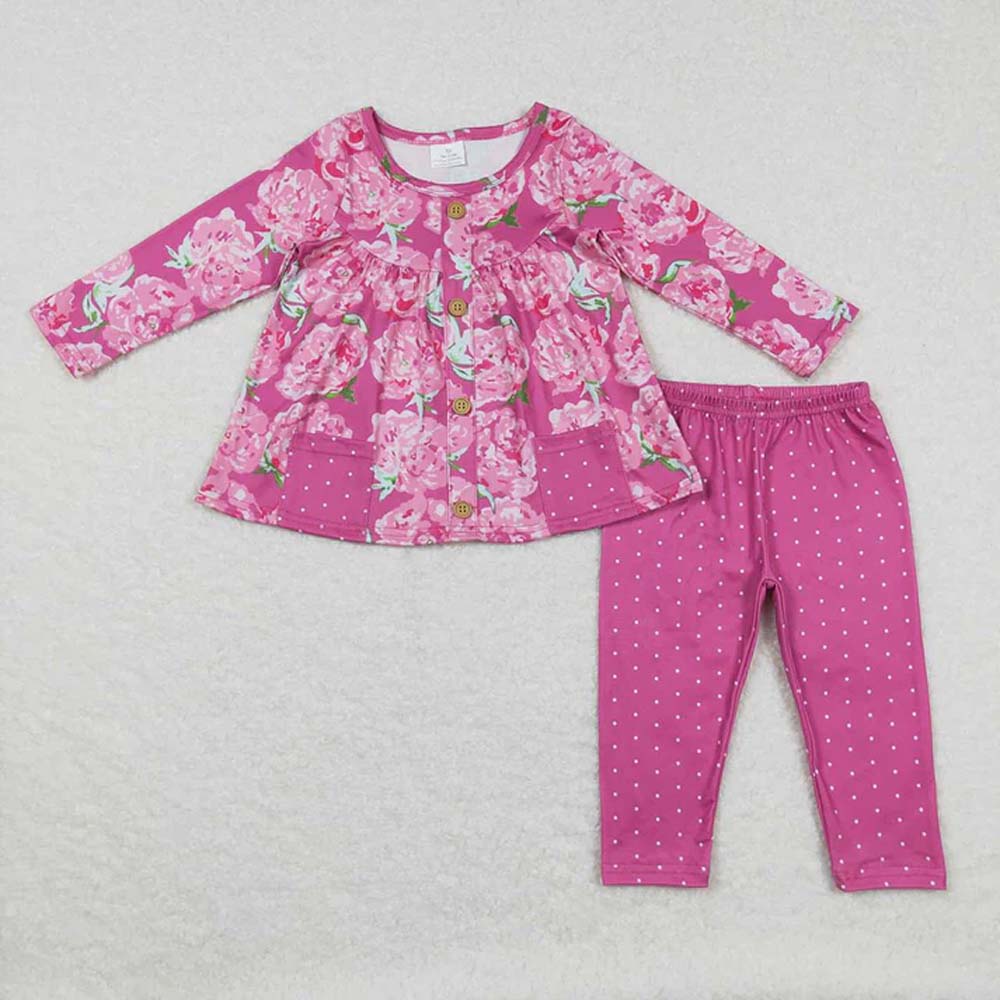 Sibling Baby Girls Fall Floral Pocket Tunic Legging Pants Clothing Sets  D 6.25