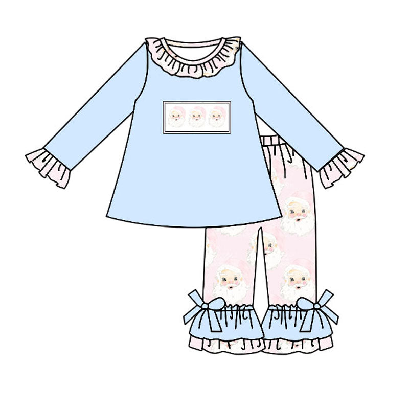 GLP1226 Santa Claus Lace Blue Long Sleeve Pink Pants Cover D 908