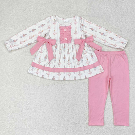 GLP1283 Christmas Nutcracker Pink Bow Long Sleeve Pants Set D 6.18