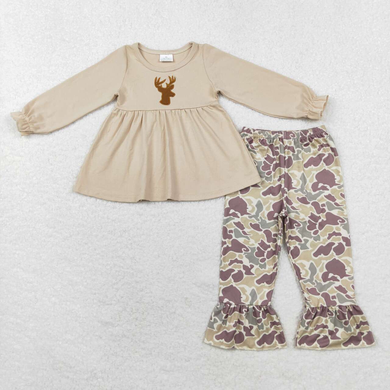 GLP1284 Deer Head Long Sleeve Camouflage Lace Trousers Set