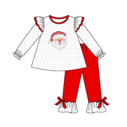 presale GLP1317 Santa Claus Polka Dot White Long Sleeve Red Pants Suit