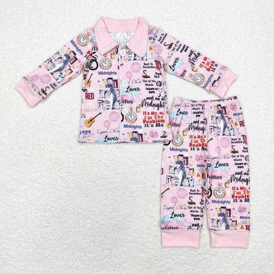 GLP1337 1989 Pink Long Sleeve Long Pants Pajama Set