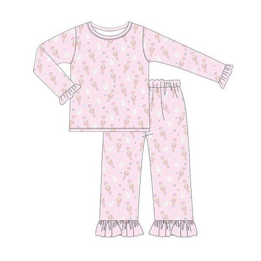 presale GLP1347 Christmas Tree Nutcracker Pink Long Sleeve Long Pants Pajama Set