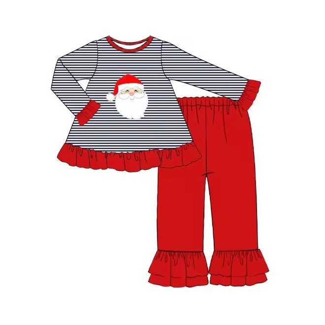 presale GLP1372 Santa Claus Striped Lace Long Sleeve Red Pants Suit