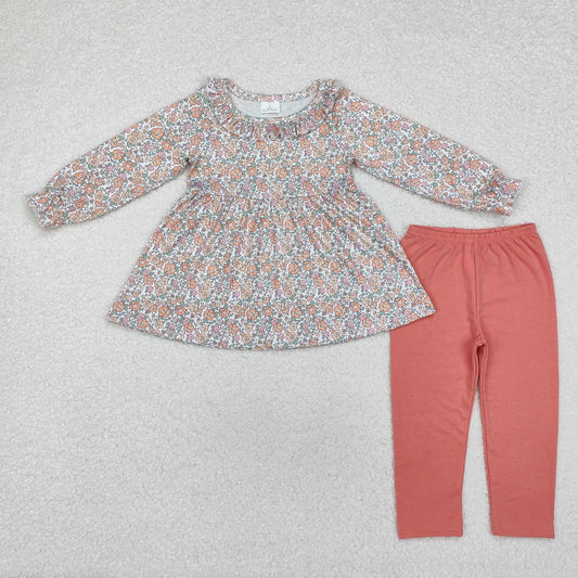 GLP1388 Yellow and orange floral long-sleeved trousers suit