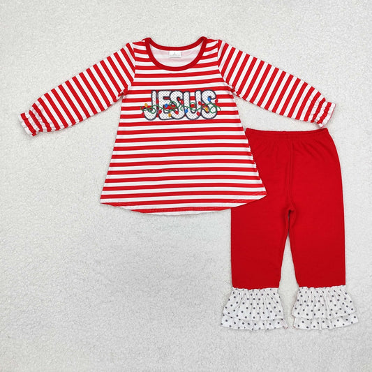 GLP1392 Red Light Stripe Long Sleeve Pants Set