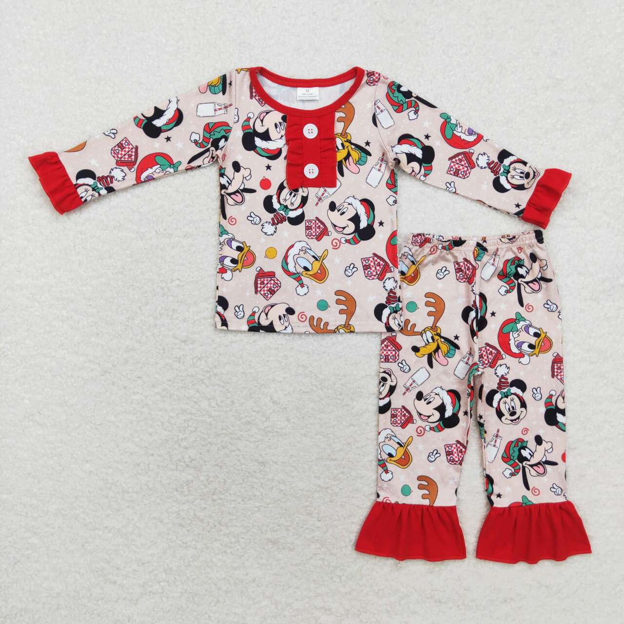 GLP1479 Christmas Duck Mouse Long Sleeve Pajama Set