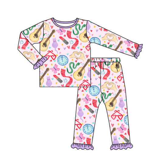 presale GLP1514 Glasses, clock, purple lace, pink long-sleeved trousers, pajamas set