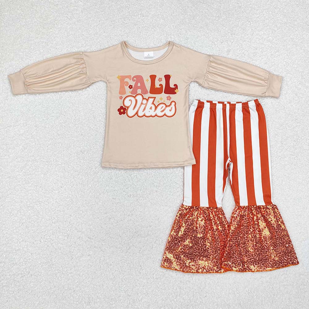 Sibling Baby Girls Fall Shirt Bell Pants Outfits Sets D 6.27