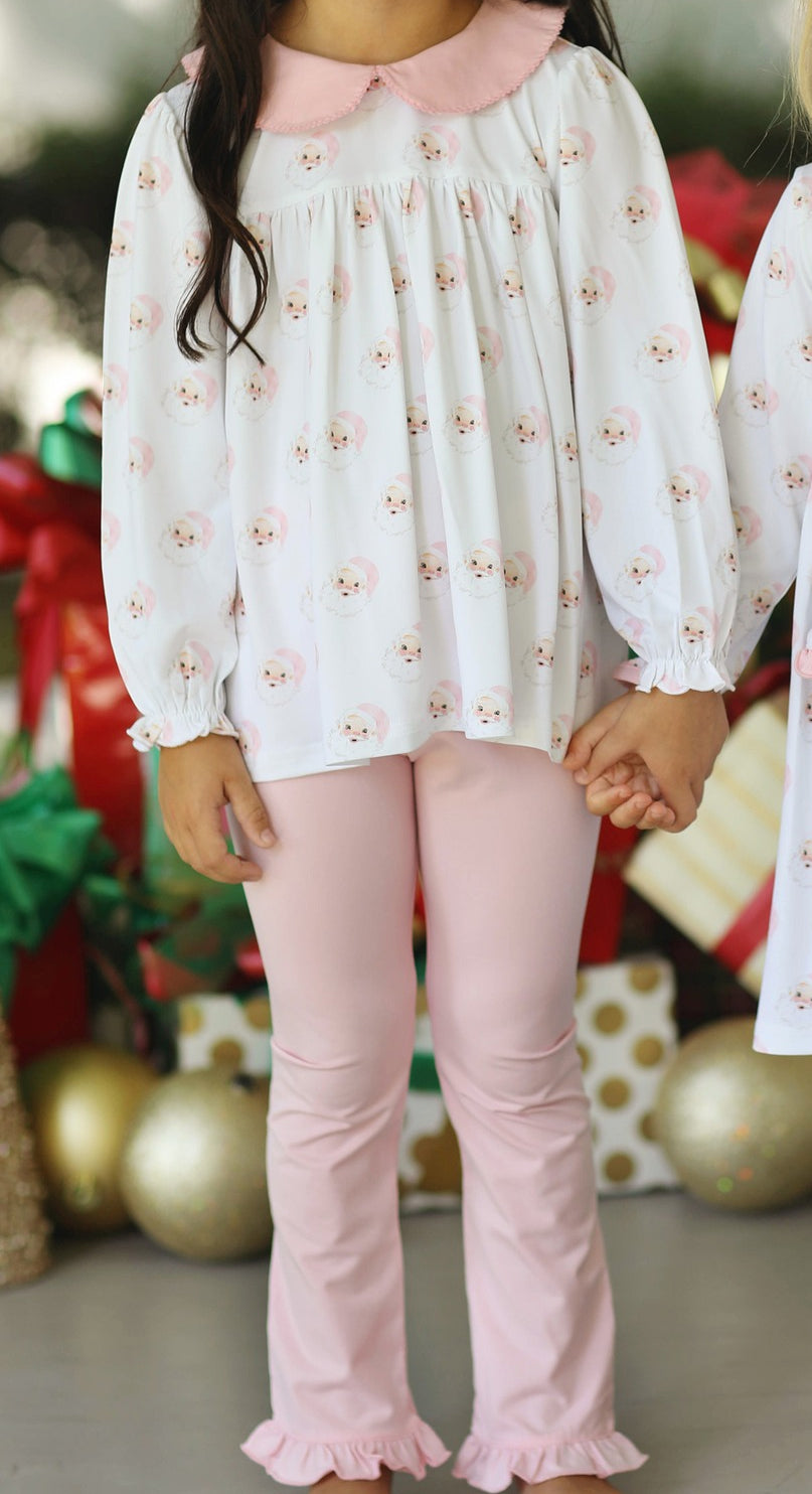 presale GLP1531 Santa Claus pink doll collar white long sleeve trousers suit