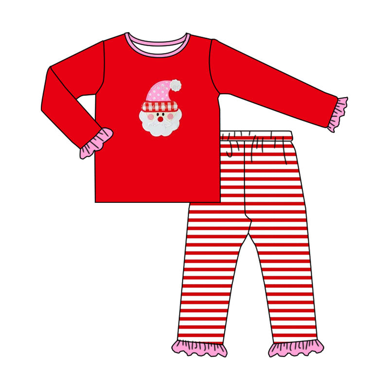 presale GLP1538 Santa Claus pink lace red long sleeve striped trousers suit