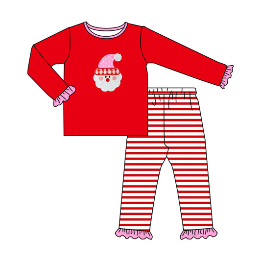 presale GLP1538 Santa Claus pink lace red long sleeve striped trousers suit