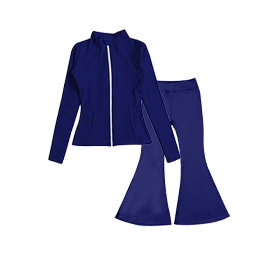 presale GLP1551 Baby Girls Navy Yoga Active Wear Jackets Pants 2pcs Clothes Sets 2024.7.11