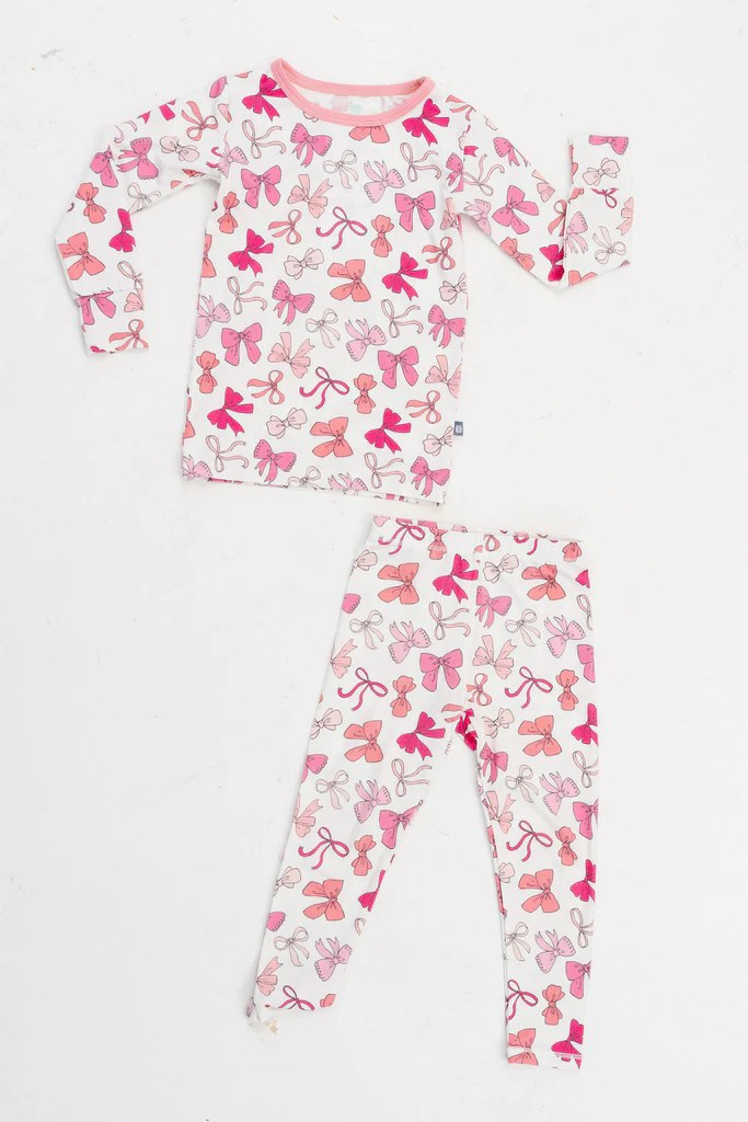 presale GLP1616 Bow pattern long sleeve and long pants pajama set  2024 7.19