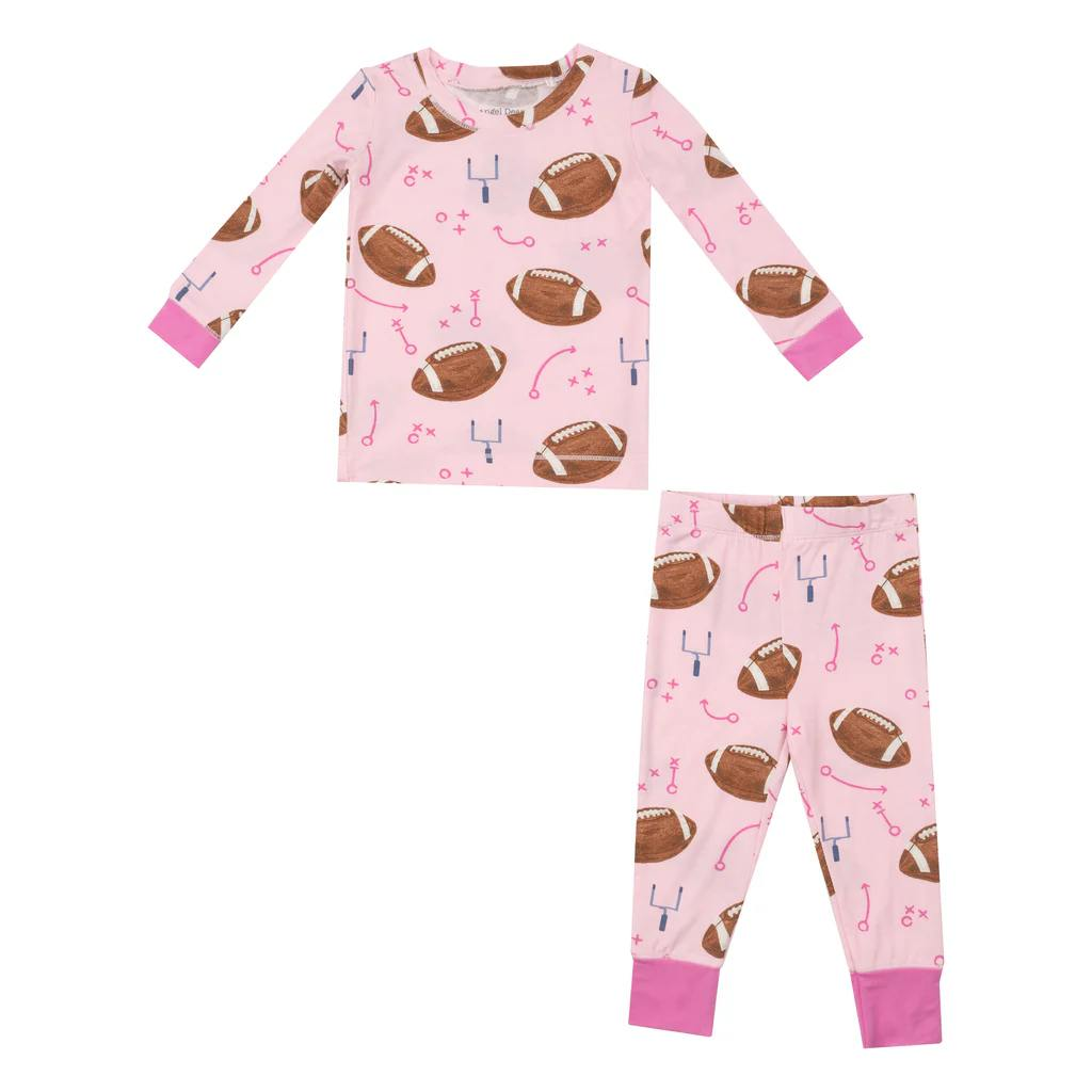 presale GLP1617  Pink Rugby Symbol Long Sleeve Long Pants Pajama Set 2024 7.19