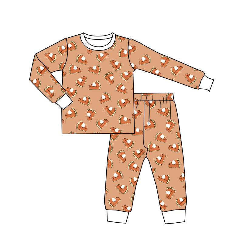 presale GLP1735  Pumpkin Pie Cake Long Sleeve Long Pants Pajama Set 2024 8.2