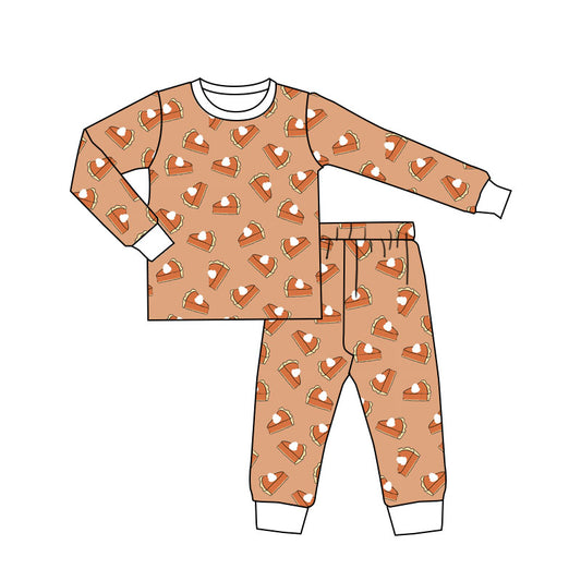 presale GLP1735  Pumpkin Pie Cake Long Sleeve Long Pants Pajama Set 2024 8.2