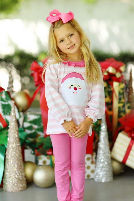 presale GLP1739 Santa Claus Lace Pink and White Striped Long Sleeve Pants Suit 2024 8.3