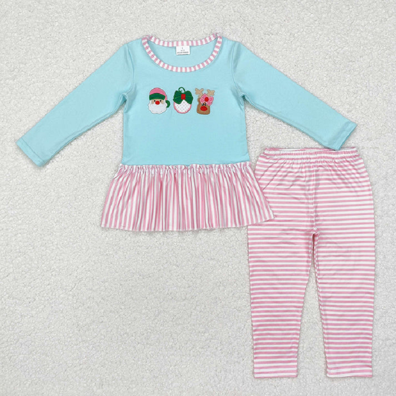 Match Kids Girls Christmas Santa Deer Bow Rompers Clothing Sets D 919