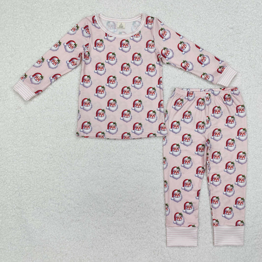 GLP1833 Santa Claus Pink Long Sleeve Long Pants Pajama Set