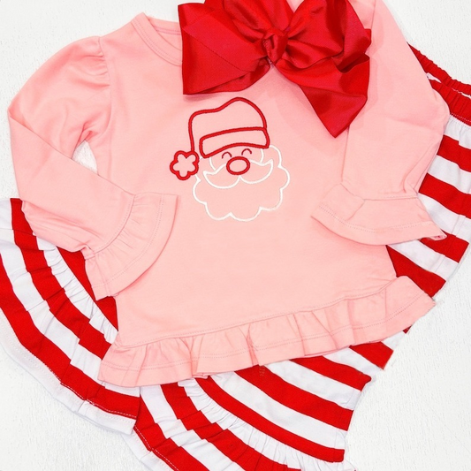 presale GLP1861 Santa Claus pink long sleeve red and white striped trousers suit 2024 8.24