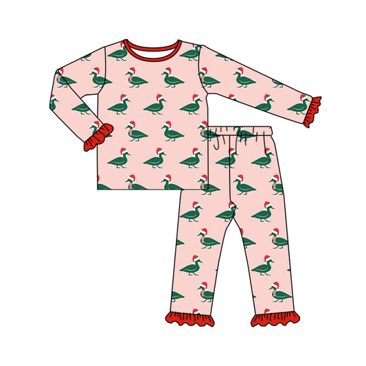 presale GLP1892  Christmas duck pink long sleeve long pants pajama set  2024 8.29