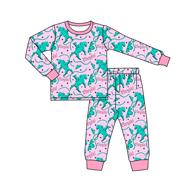 presale GLP1911 Horse Riding Gem Pink Long Sleeve Long Pants Pajama Set  2024 9.2