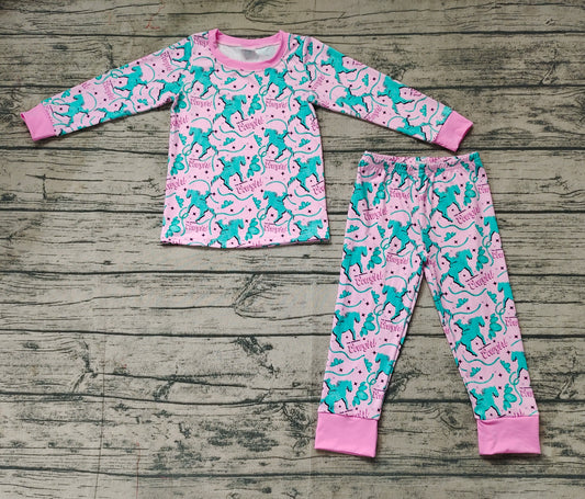 presale GLP1911 Horse Riding Gem Pink Long Sleeve Long Pants Pajama Set  2024 10.30