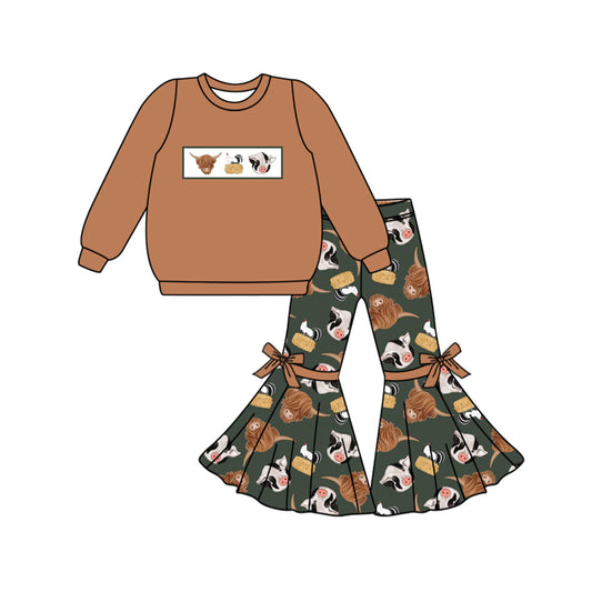 presale GLP1912 Alpine Bull Head Chicken Pig Brown Long Sleeve Pants Set 2024 9.2