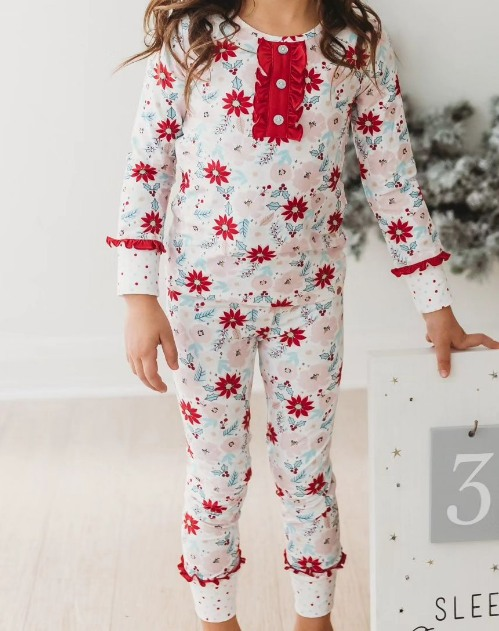 presale GLP1936  Pink floral long sleeve and long pants pajama set 2024 9.4