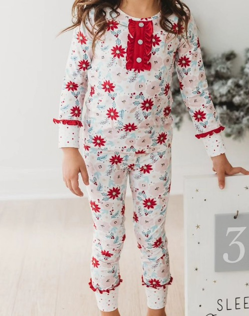 presale GLP1936 Pink floral long sleeve and long pants pajama set 2024 9.4